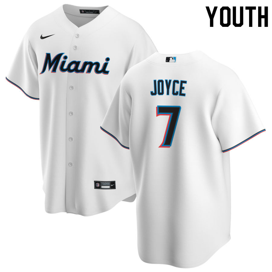 Nike Youth #7 Matt Joyce Miami Marlins Baseball Jerseys Sale-White